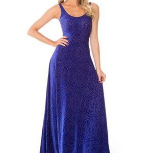 Blackmilk Burned Velvet Blurple Maxi Dress